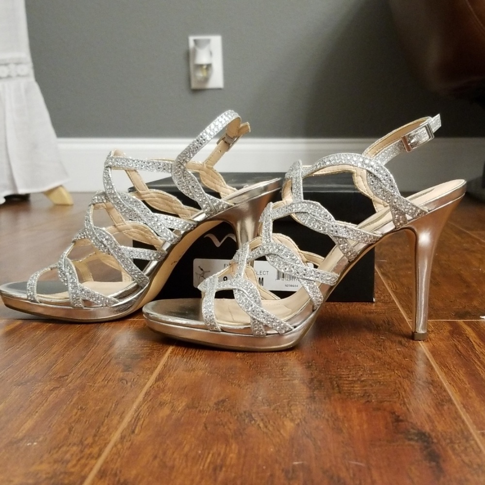 Nina Silver Dress Sandal Heels - Picture 3 of 4